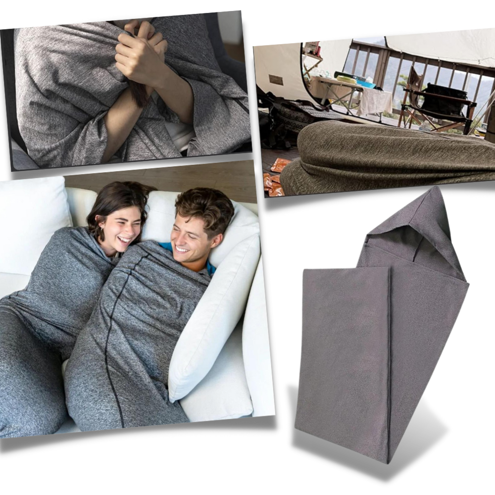 Draagbare Deken met Capuchon Grijs 170-185 cm Volwassenen Kinderen Zachte Fleece Huisdeken Oversized Warmte | Sulvida