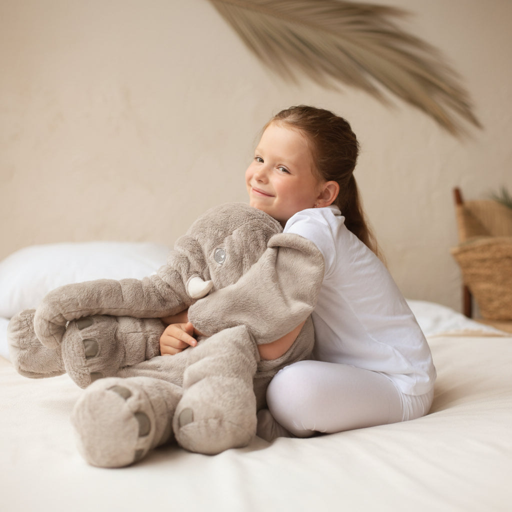 Zachte Pluche Olifant Knuffel 40-60 cm Kinderkussen Speelgoed Decoratie Kinderkamer Grijs Blauw Roze | Sulvida