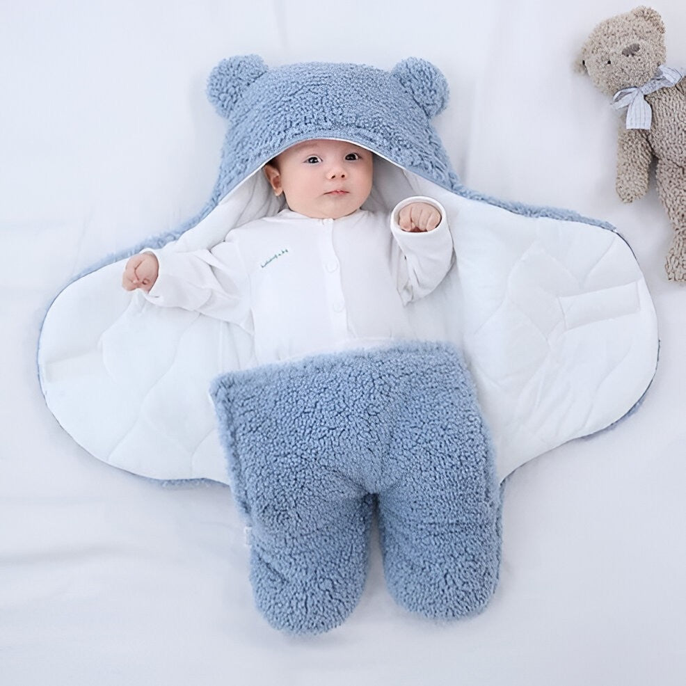 Zachte Babydeken Wikkeldeken voor Warmte en Comfort in Blauw Roze Wit Bruin Kraamshoppen Wiegje 70x90 cm | Sulvida