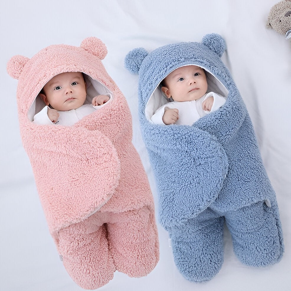 Zachte Babydeken Wikkeldeken voor Warmte en Comfort in Blauw Roze Wit Bruin Kraamshoppen Wiegje 70x90 cm | Sulvida