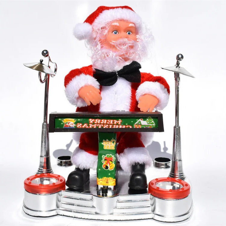 Klimmende Kerstman Decoratie met Ladder Lichtjes Geluid Batterij Kerst Animatie Bewegend Figuur Feestdagen | Sulvida
