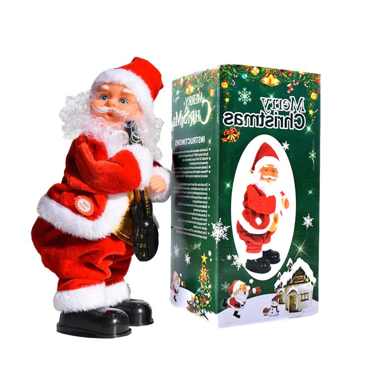 Klimmende Kerstman Decoratie met Ladder Lichtjes Geluid Batterij Kerst Animatie Bewegend Figuur Feestdagen | Sulvida