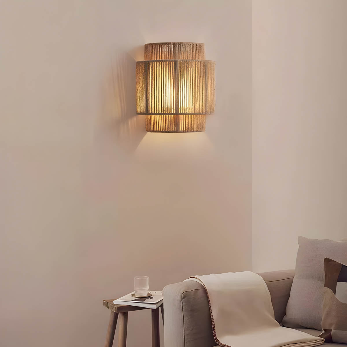 Wandlamp Gevlochten Touw Natuurlijk Wandverlichting Sfeerlicht Woonkamer Slaapkamer Gang Ambachtelijk | Sulvida