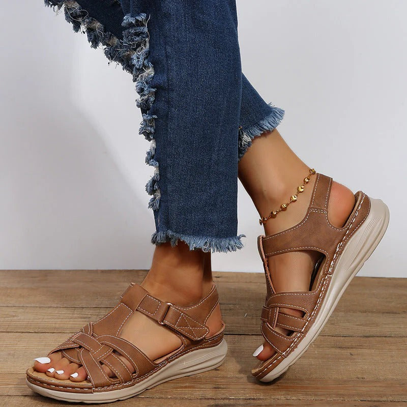 Dames Orthopedische Klittenband Sandalen – Comfortabele Voetondersteuning met Verstelbare Pasvorm voor Dagelijks Gebruik en Gezonde Voeten | Sulvida