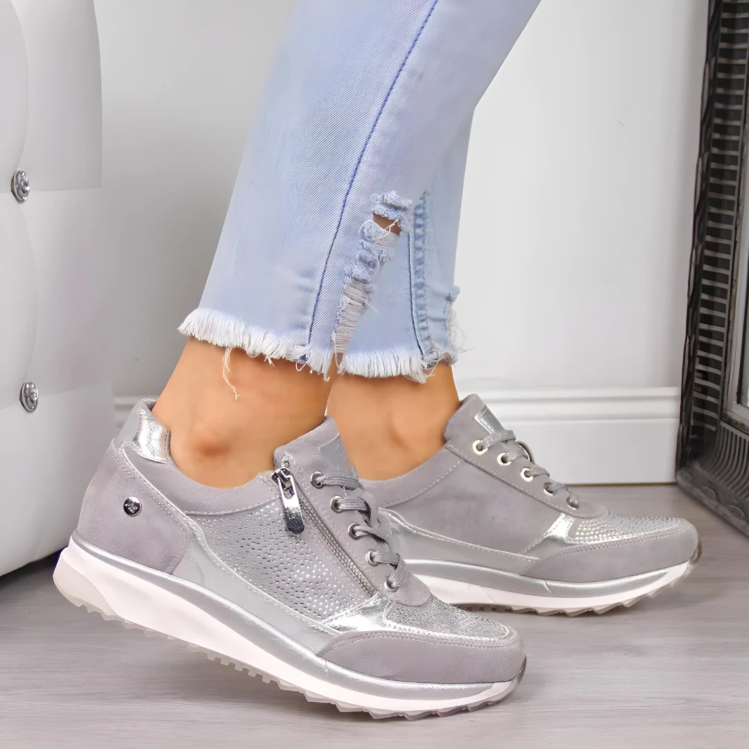 Comfortsneakers mesh met orthopedische zool en ademende materialen dames wandelschoenen sportief casual | Sulvida