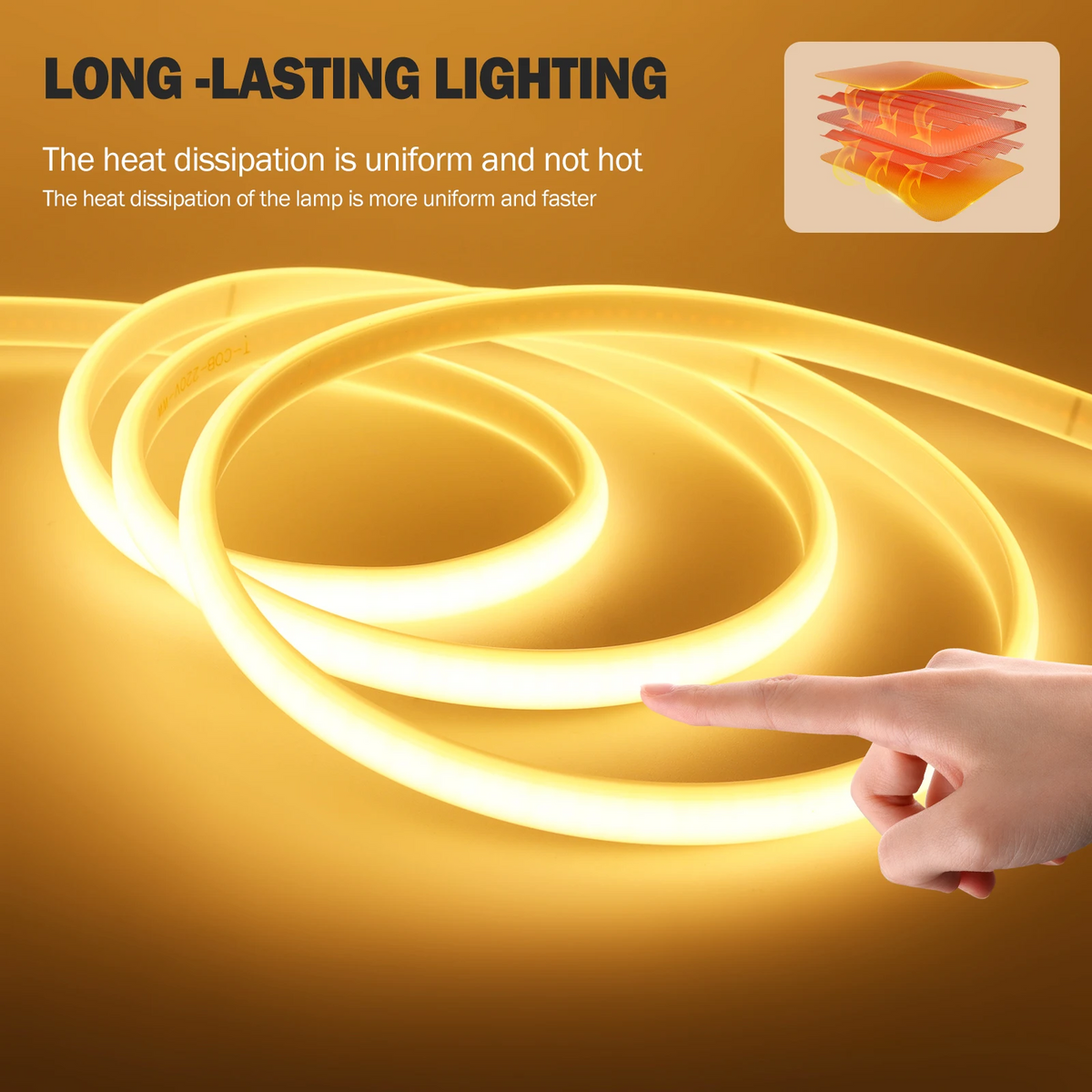LED Neon Strip 1m Warm Wit 2W Flexibele Neonstriplamp Binnenshuis Decoratieve Sfeerverlichting Interieur | Sulvida