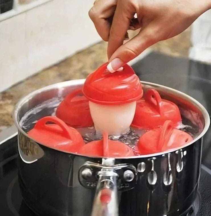 Siliconen Eierkoopcups voor Schaalvrij Koken 6 of 12 Stuks met Deksel Perfecte Eieren Eenvoudig Ontbijt | Sulvida