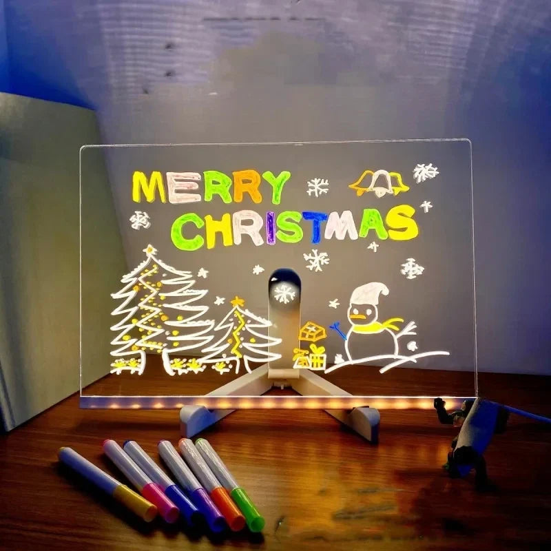 LED Tekenbord met Neonmarkers voor Notities en Creativiteit | Herbruikbaar Glow Board Rechthoek & Vierkant | Sulvida