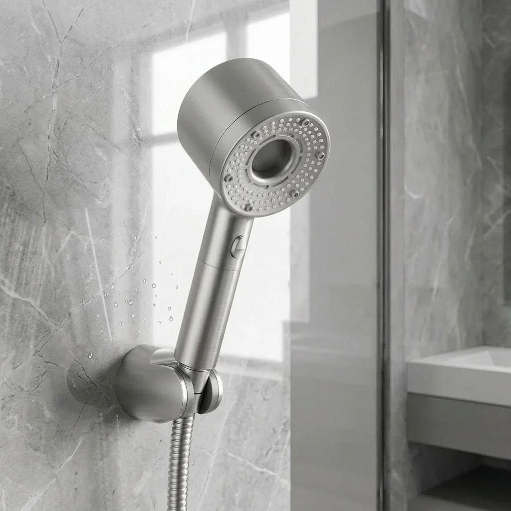 Handdouche met vijf standen en drukversterkende functie voor intensieve sproei en comfortabel douchen | Sulvida