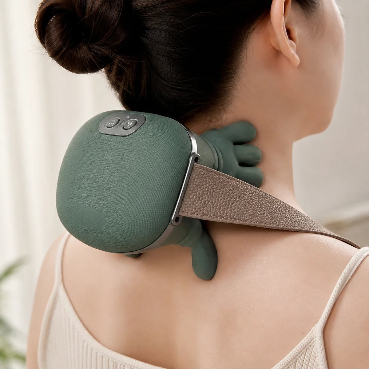 Verwarmde Nek- en Schoudermassager Elektrisch Knedend met Warmtefunctie Draagbaar Handsfree Ontspanning | Sulvida