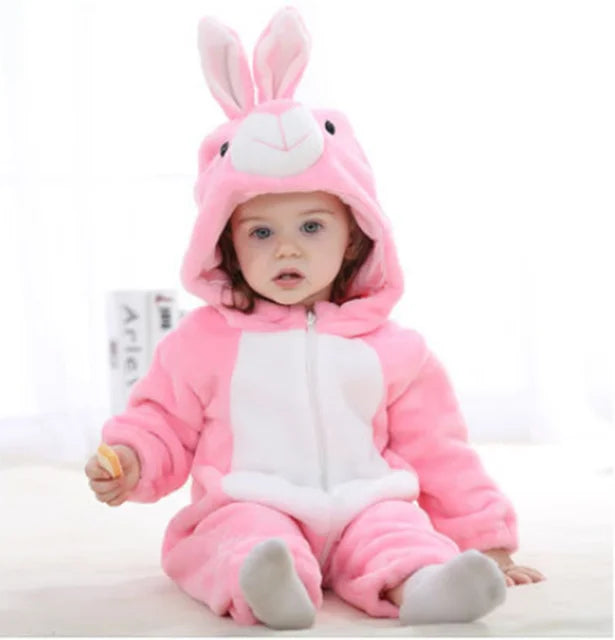 Baby Onesie met Dierencapuchon – Zachte Romper voor Kinderen – Katoen Polyester – Rits Eendelig Speelpak | Sulvida
