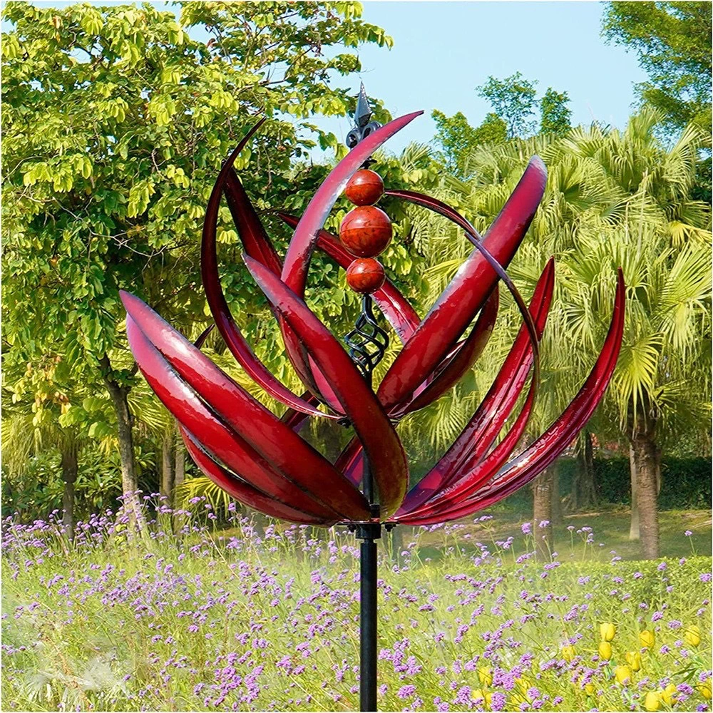 Metalen Tuinwindspel Draaibaar Kinetisch 3D-Design Voor Tuin Balkon Terras Duurzaam Weerbestendig Decoratief | Sulvida