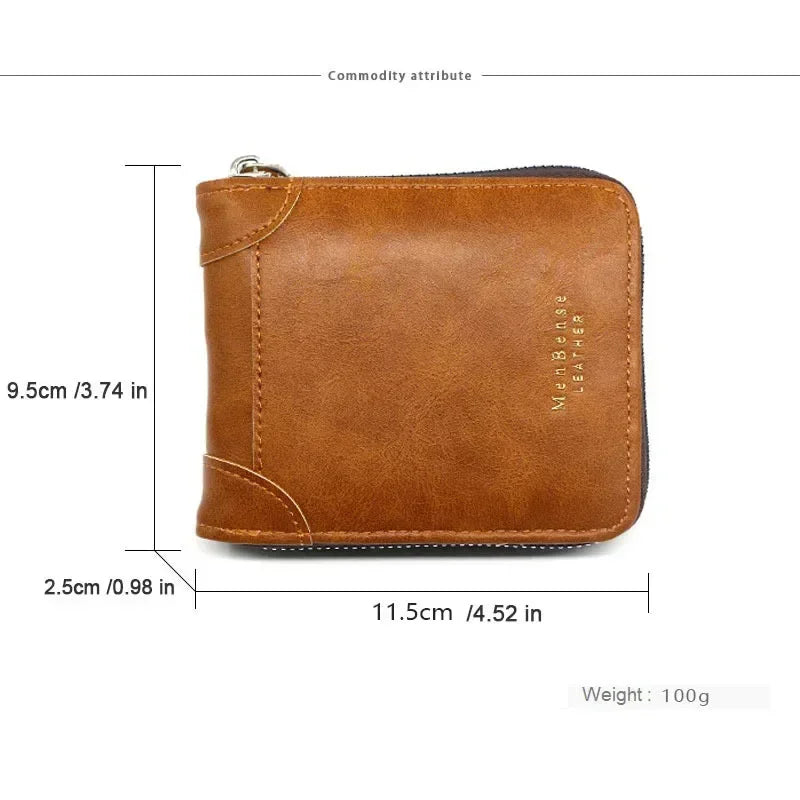 Compacte Leren Portemonnee voor Heren Lichtgewicht Kalfsleer Stijlvol Elegant Stoer Mannelijk Accessoire | Sulvida