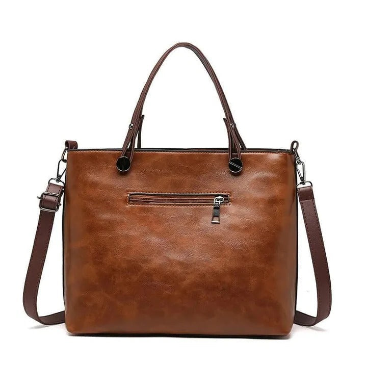 Sac à main en cuir pour femme, spacieux, élégant, noir, marron, gris, pour le quotidien, le bureau, le travail et le shopping | Sulvida