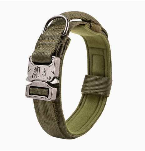 Gewatteerde hondenhalsband nylon verstelbaar zwart groen camouflage training wandelen actieve honden medium large | Sulvida