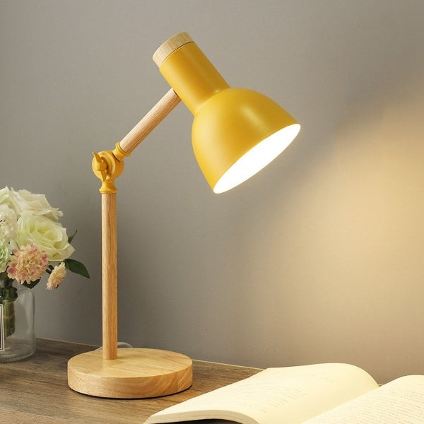Houten design bureaulamp LED verstelbaar warm licht modern studielamp thuiskantoor leeslamp werkplek | Sulvida