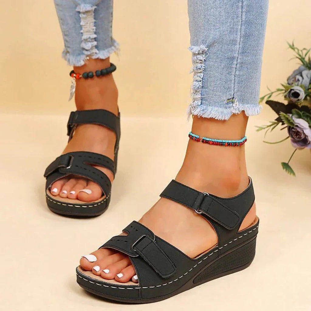 Sandales orthopédiques pour femme, confortables et offrant un bon maintien, semelle intérieure souple et ergonomique, pour la marche, l’été, décontractées et pour tous les jours | Sulvida