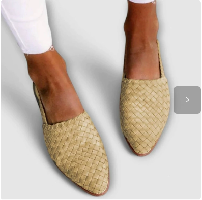 Gevlochten Slingback Ballerina's met Gevoerde Zool – Ademende Instappers met Hielband voor Dames Comfort | Sulvida