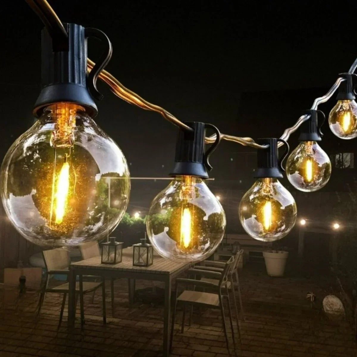 Solar Lichtslinger Tuinverlichting 9 of 15 Meter LED Warmwit Buitenverlichting Buiten Sfeerverlichting | Sulvida