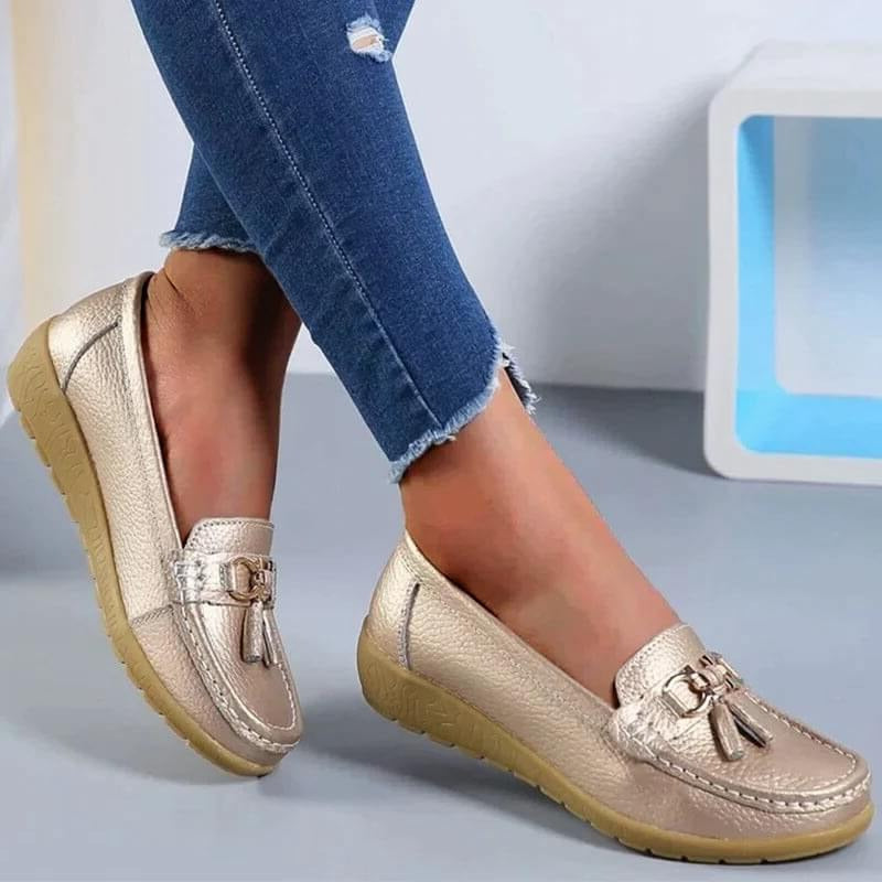 Orthopedische Instappers Dames Comfortabel Ergonomisch Leer Loafers Steunzolen Stijlvol Tijdloos Elegante Schoenen voor Kantoor Vrije Tijd en Elke Dag | Sulvida