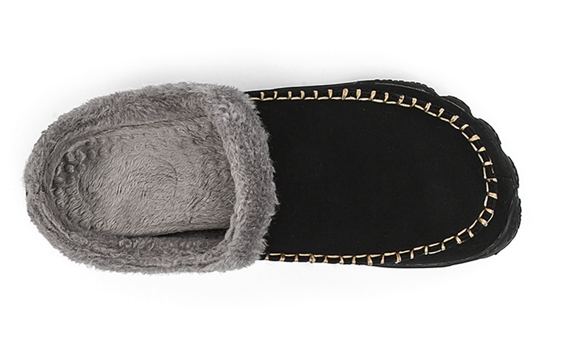 Heren Pantoffels Donkerbruin met Warme Pluche Voering en Antislip Zool voor Comfort Binnenshuis | Sulvida