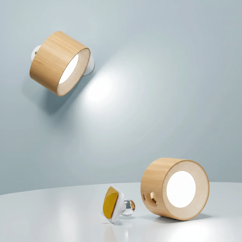 Draadloze LED-Wandlamp Oplaadbaar Dimbaar 360° Draaibaar met Magnetische Muurbeugel Moderne Sfeerlamp | Sulvida