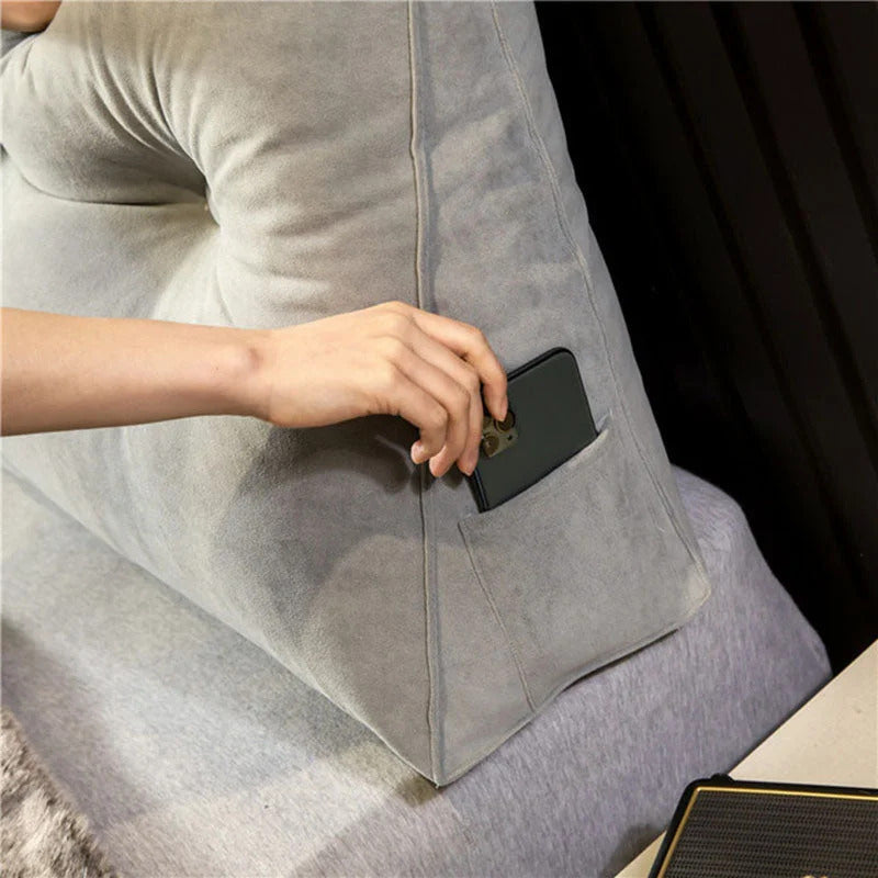 Ergonomisch Hoofdbordkussen Katoen-Schuim Comfort Rugsteun Bed Lezen Ontspannen Relaxen Slaapkamer Zacht | Sulvida