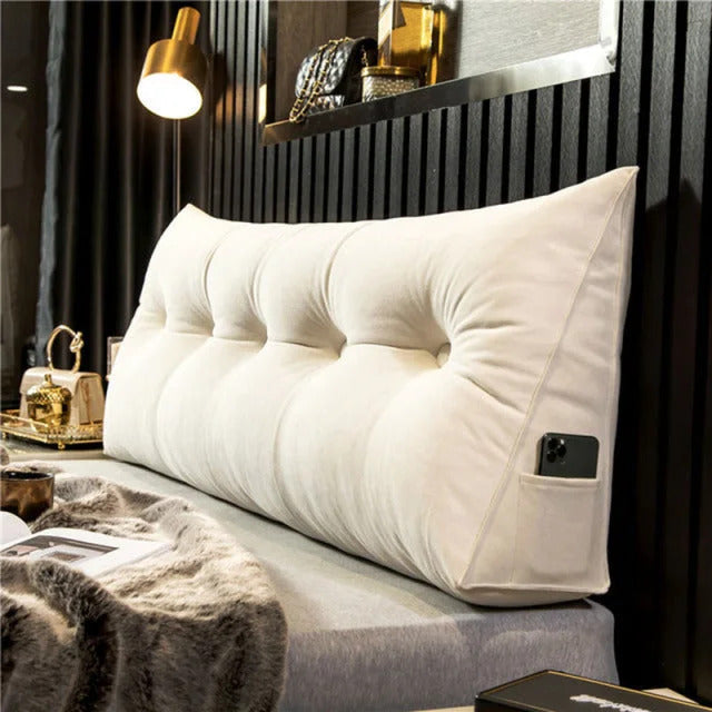 Ergonomisch Hoofdbordkussen Katoen-Schuim Comfort Rugsteun Bed Lezen Ontspannen Relaxen Slaapkamer Zacht | Sulvida