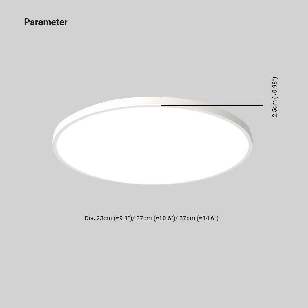 Ronde LED Plafondlamp Zwart Wit Ultra Plat 23cm 27cm 37cm Acryl Badkamer Keuken Hal Modern Sfeervol Energiezuinig | Sulvida