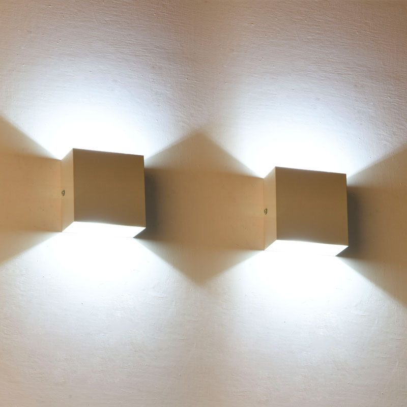 Vierkante LED Wandlamp Verstelbaar Binnen Buiten Modern Design Waterdicht IP65 Metaal Zwart Wit Grijs | Sulvida