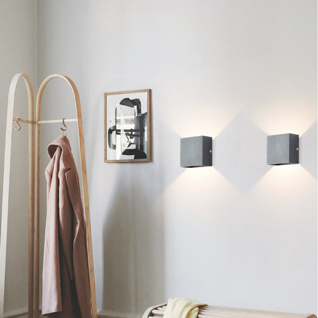 Verstelbare Vierkante Buitenwandlamp LED Zwart Wit Grijs Waterdicht IP65 Modern Design Tuin Veranda Gevel | Sulvida