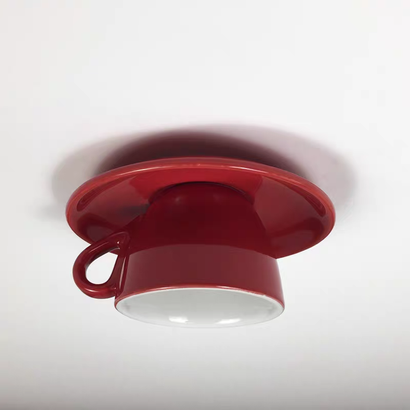 Keramische Plafondlamp Koffiekopje Design Creatieve Spot Blauw Roze Geel Woonkamer Slaapkamer Speels | Sulvida