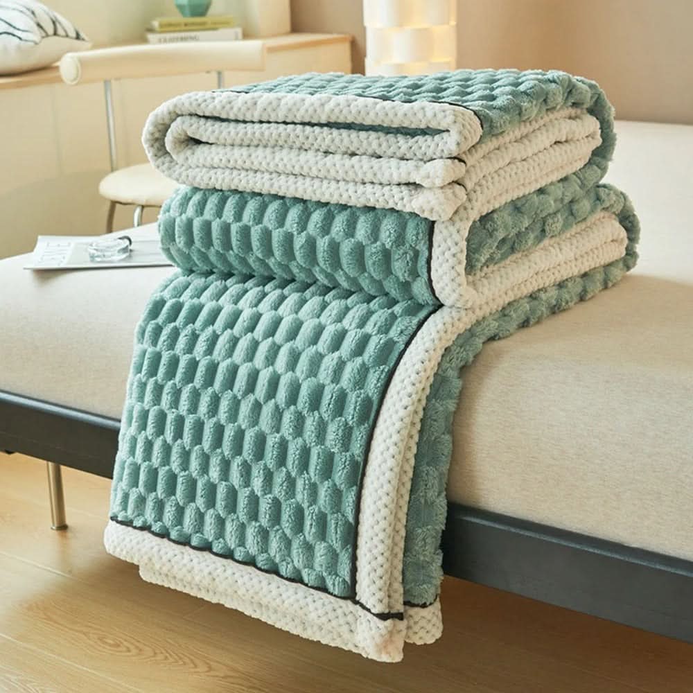 Sherpa Fleece Plaid Wolkenzacht met Noppen Structuur voor Bank of Bed Warm Tijdloos Design Woonkamer | Sulvida