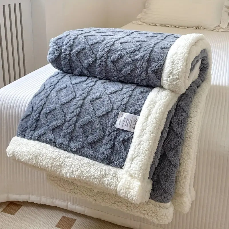 Sherpa Plaid Antraciet Luxe Teddy Fleece Deken Zacht Warm Pluche Woonkamer Slaapbank Reversible Comfortabel | Sulvida