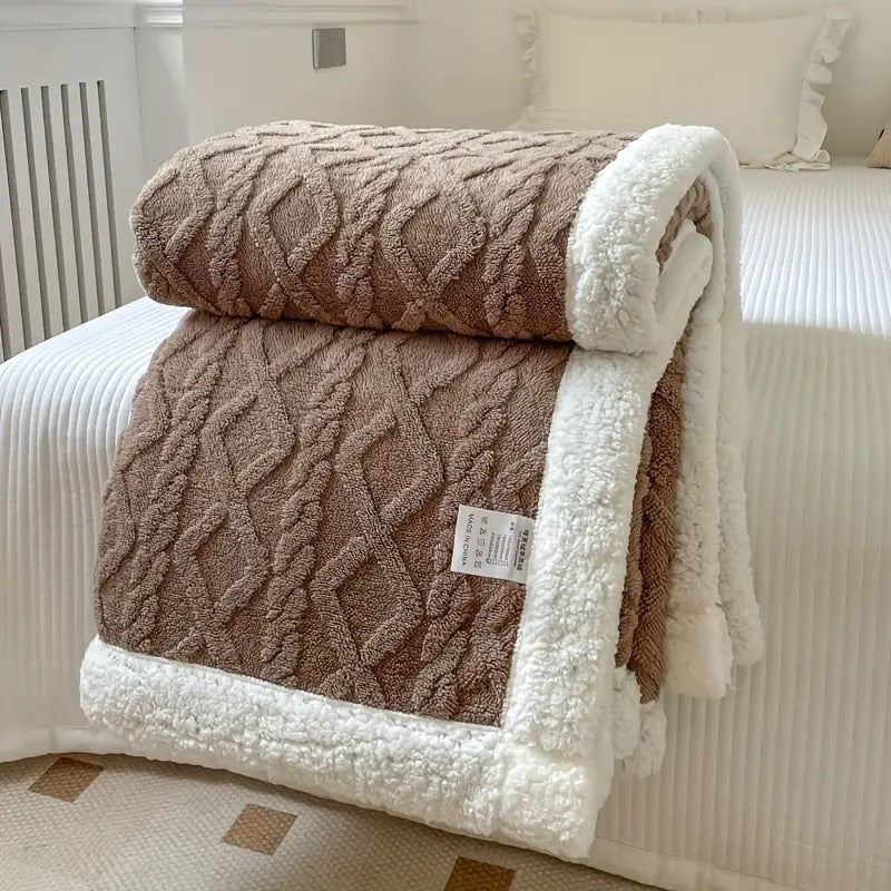 Sherpa Plaid Antraciet Luxe Teddy Fleece Deken Zacht Warm Pluche Woonkamer Slaapbank Reversible Comfortabel | Sulvida