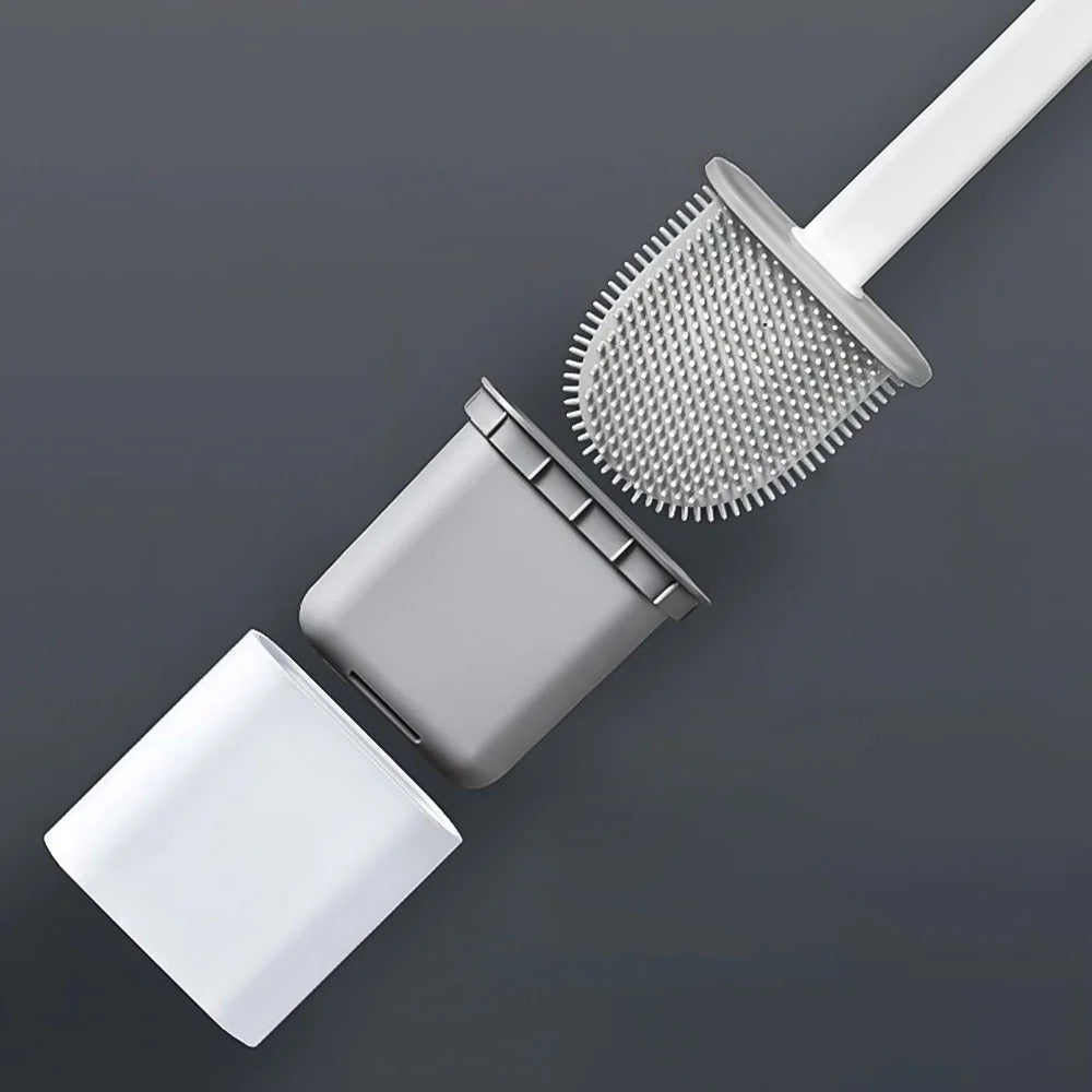 Siliconen Toiletborstel met Houder Antibacterieel Wandmontage WC Badkamer Sanitair Hygiënisch Schoonmaakgerei | Sulvida