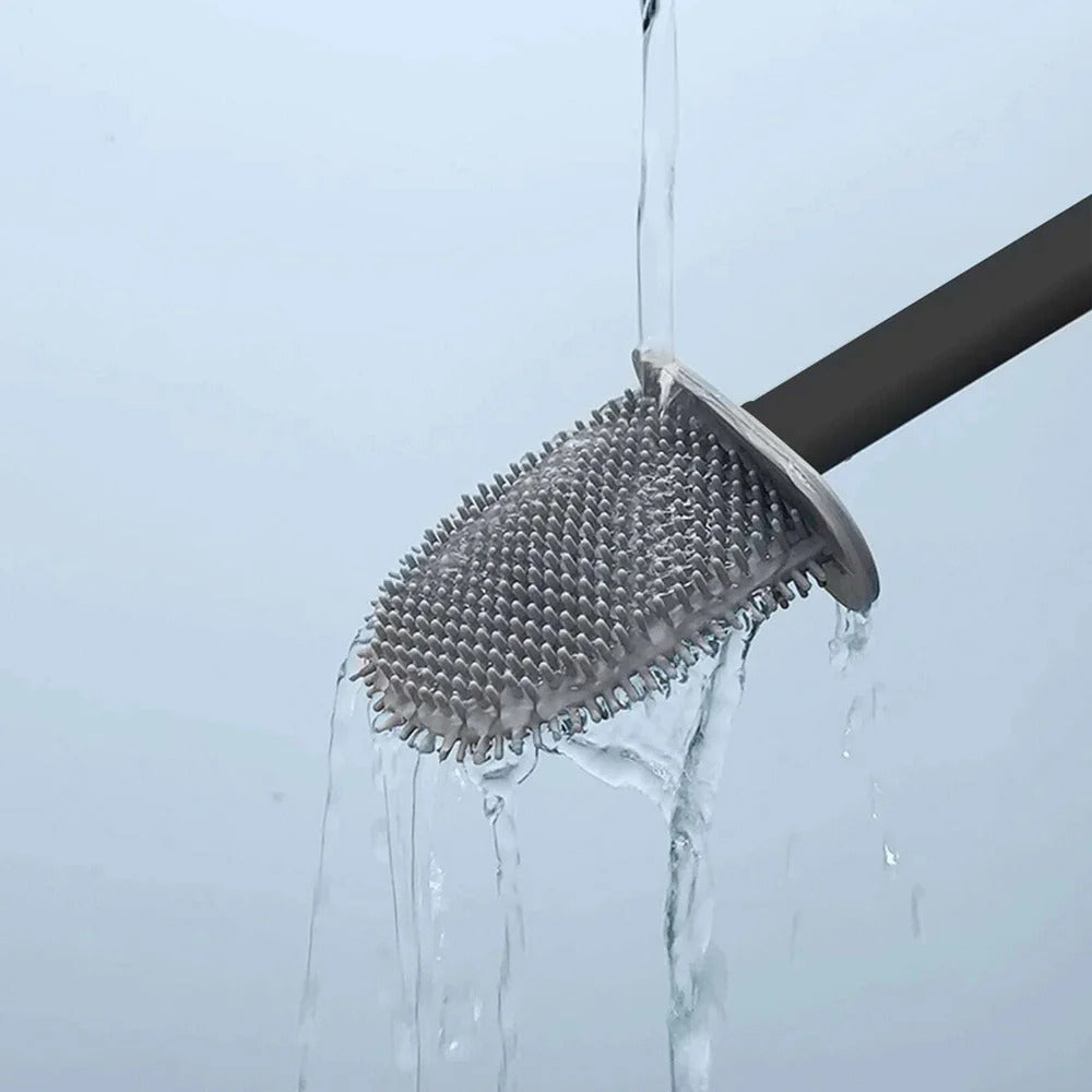 Siliconen Toiletborstel met Houder Antibacterieel Wandmontage WC Badkamer Sanitair Hygiënisch Schoonmaakgerei | Sulvida