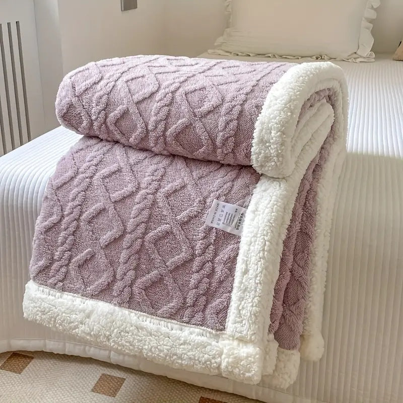 Sherpa Plaid Antraciet Luxe Teddy Fleece Deken Zacht Warm Pluche Woonkamer Slaapbank Reversible Comfortabel | Sulvida