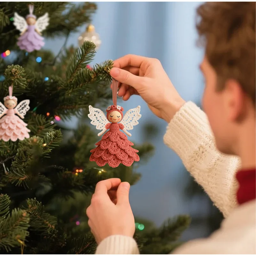DIY Haakengel Bastelset met Garen en Naald – Kerstdecoratie Zelf Maken Knutselpakket voor Creatieve Hobby | Sulvida