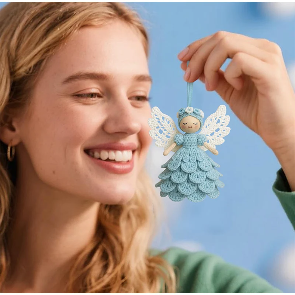 DIY Haakengel Bastelset met Garen en Naald – Kerstdecoratie Zelf Maken Knutselpakket voor Creatieve Hobby | Sulvida