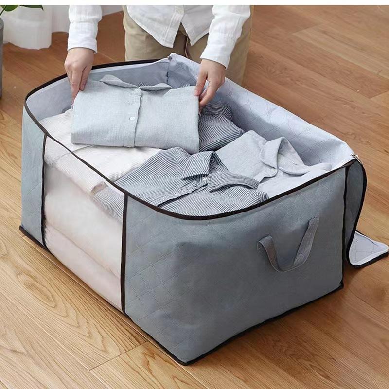 Opbergtas XXL voor kleding dekbedden dekens overtrekken ondergoed 60x40x35 cm opvouwbaar transparant venster | Sulvida