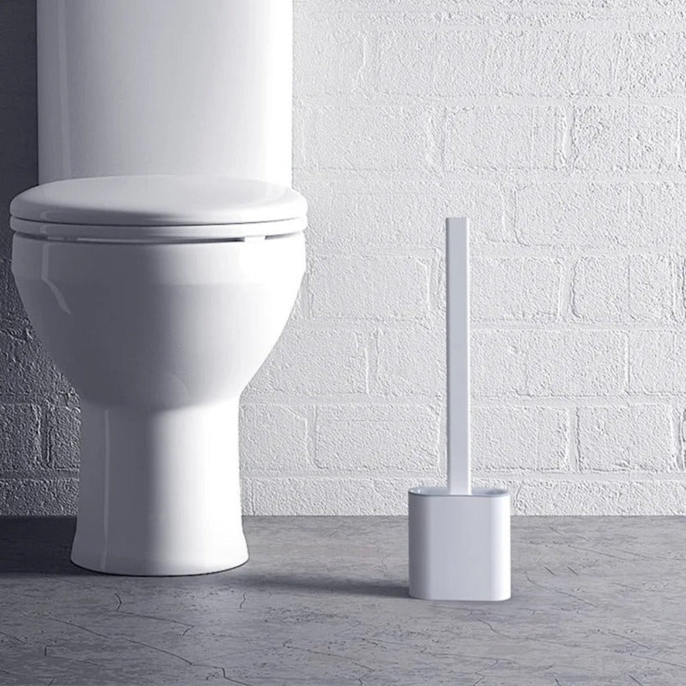 Siliconen Toiletborstel met Houder Antibacterieel Wandmontage WC Badkamer Sanitair Hygiënisch Schoonmaakgerei | Sulvida