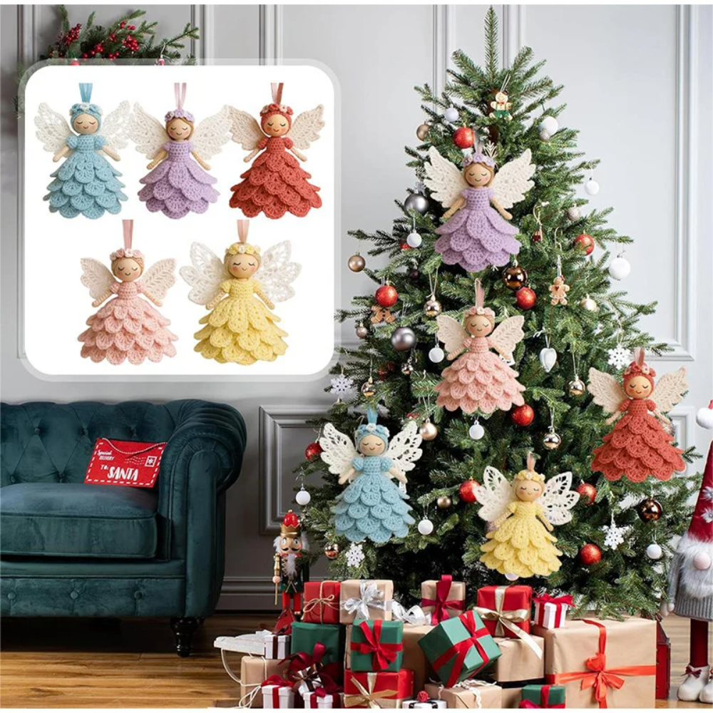 DIY Haakengel Bastelset met Garen en Naald – Kerstdecoratie Zelf Maken Knutselpakket voor Creatieve Hobby | Sulvida