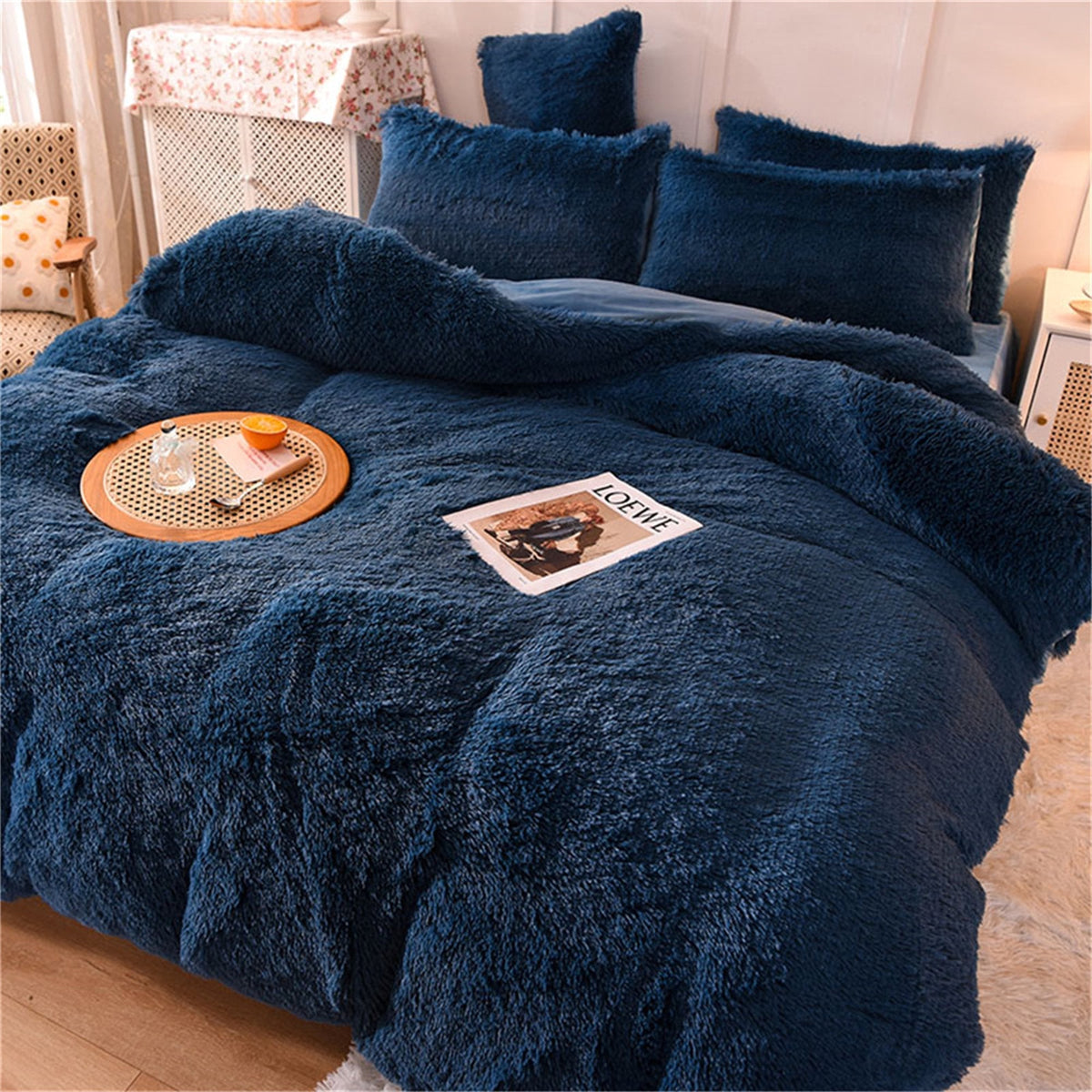 Fluweelzacht Omkeerbaar Dekbedovertrek Set van 4 Luxe Teddy Fleece Beddengoed Winter Warm Tweezijdig | Sulvida