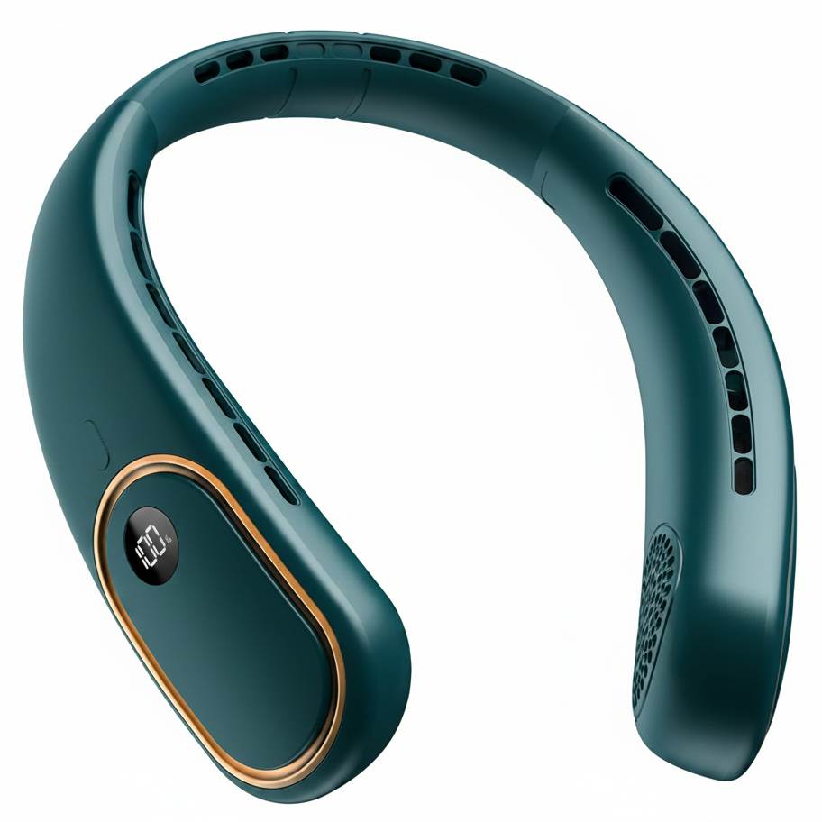 Draagbare Nekventilator Oplaadbaar Handsfree USB Koeling Bladloos 4 Standen Wandelen Outdoor Sport Buiten | Sulvida