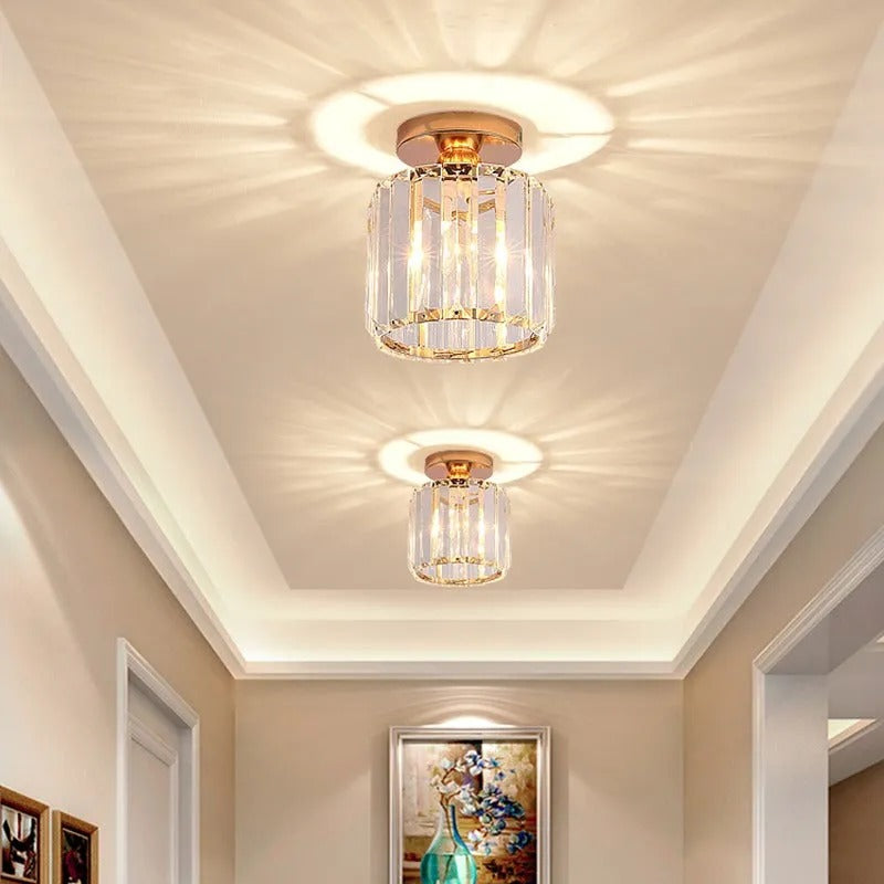 Plafondlamp met Kristal Diffuser LED Dimbaar 3 Lichtstanden Woonkamer Slaapkamer Modern Design Metaal Acryl | Sulvida