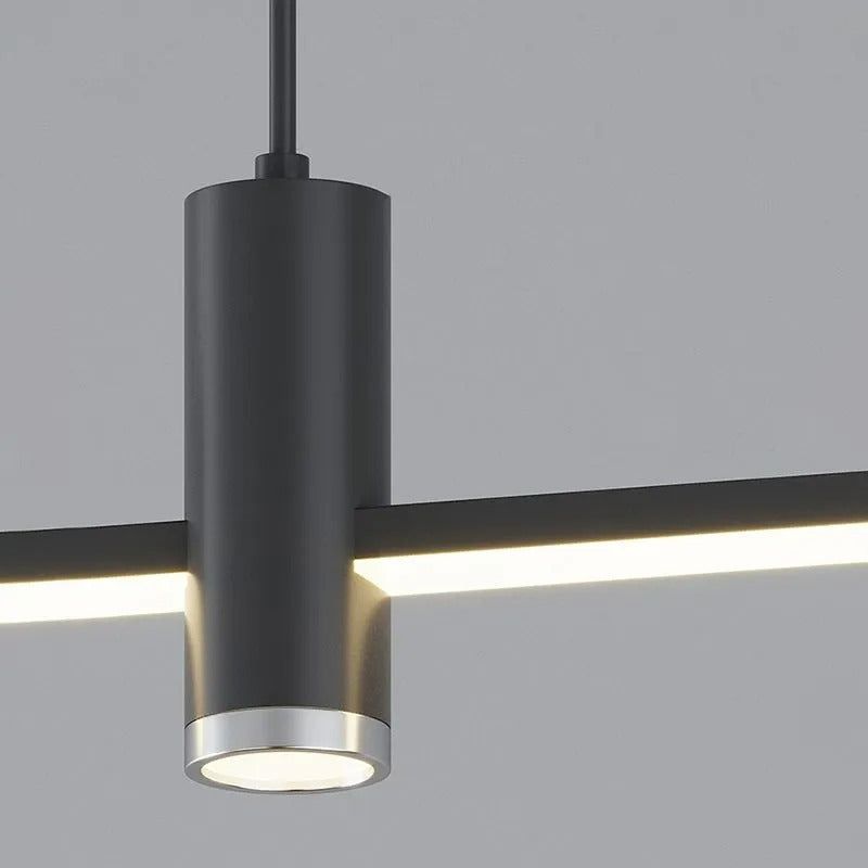 Lineaire Hanglamp Metaal Zwart of Goud Eetkamer Keuken Spotverlichting Modern Design LED Verstelbaar | Sulvida