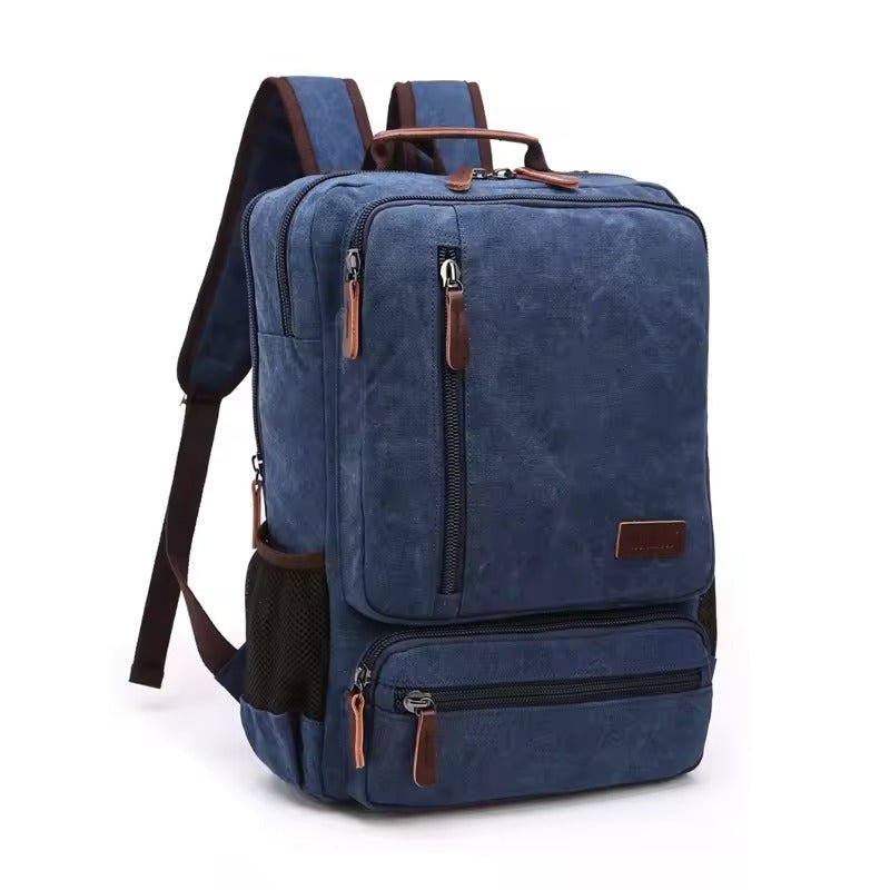 Vintage Canvastas met Leren Details – Grote Capaciteit Rugzak Laptop 15 Inch School Dagelijks Gebruik | Sulvida