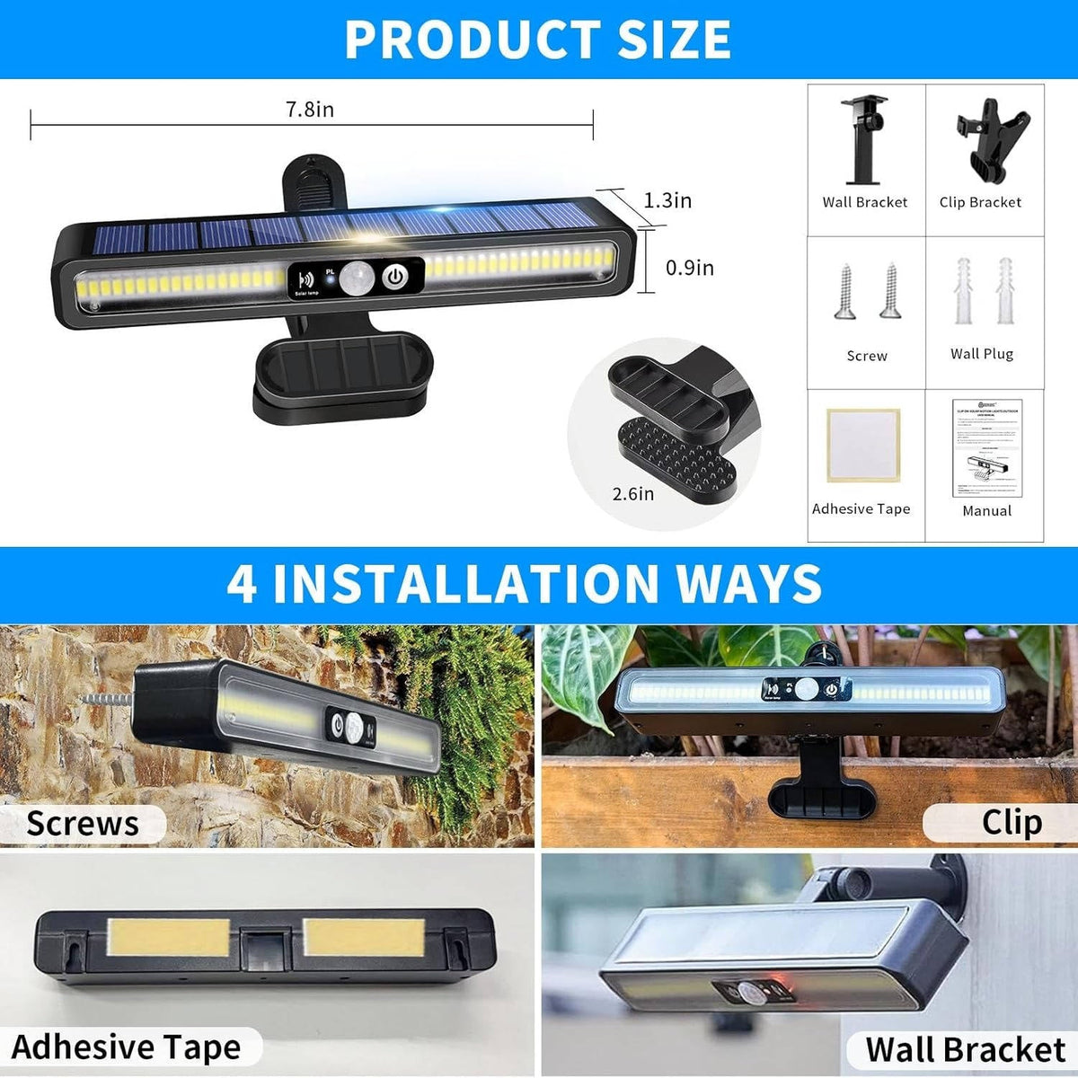 Draadloze Solarlampen met Bewegingssensor Waterbestendig Buitenverlichting Tuinverlichting Set van 2 | Sulvida