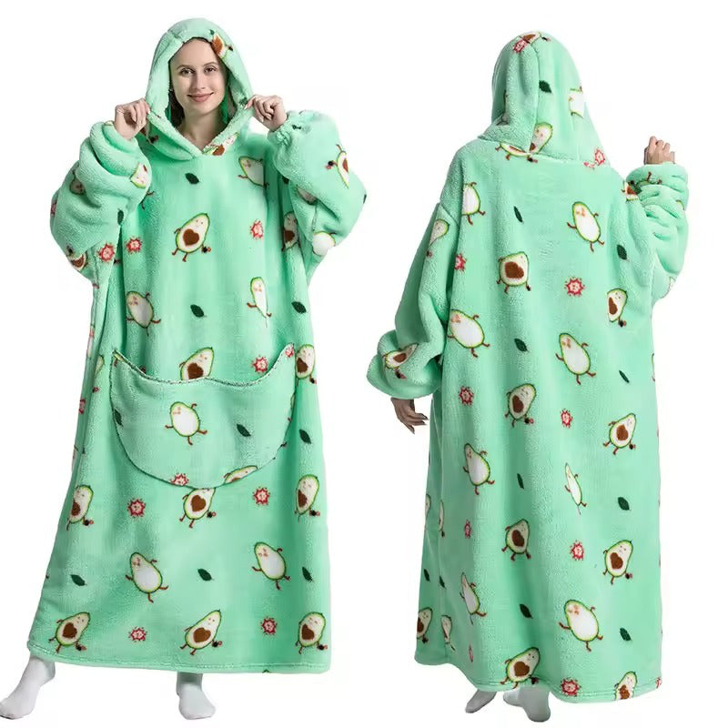Deken met Mouwen en Capuchon – Oversized Draagbare Plaid – Fleece en Sherpa – Extra Warm en Comfortabel | Sulvida